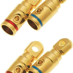 Absolute GRT108-4 2 Pair 8 Gauge Gold Power Ring Terminal