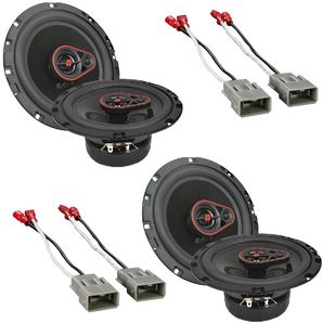 2 Pair CERWIN-VEGA 3-Way Coaxial Speakers (6.5", 340 Watts max) + Harness For Honda
