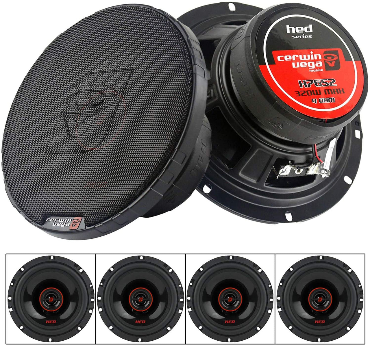 4 Pack Cewin Vega 6.5" 2-Way Coaxial Speakers 320 Watts Max HED Series