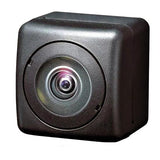 Alpine rear-view camera designed for vehicle safety with compact square design.