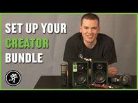 Mackie Creator Bundle USB microphone, studio monitors, and headphones