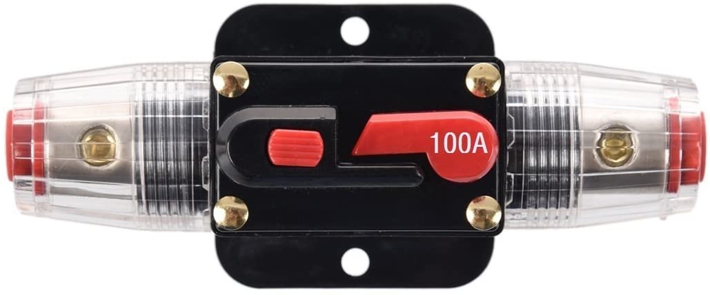 Absolute ICB100 4/8 AWG 100 Amp in-line Circuit Breaker with Manual Reset with Manual Reset Car Auto Marine Boat Stereo