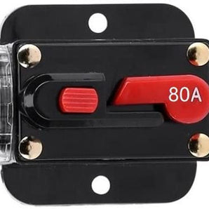 Absolute ICB80 80 Amp Circuit Breaker 4/8 AWG Inline Manual Reset Fuse Holder