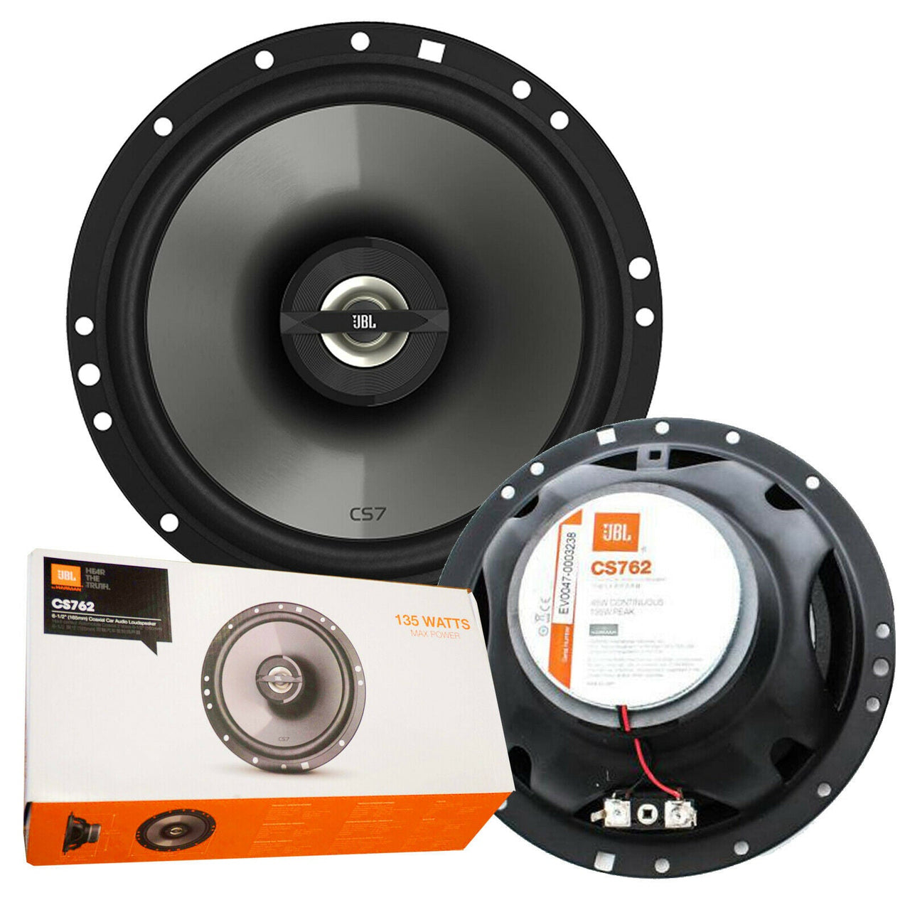 2x JBL CS762 6.5 inch 135 Watts Coaxial Car Audio Loudspeaker 1 Pair CS762