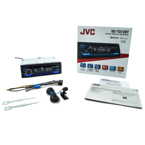 JVC KD-T720BT Single DIN AM/FM Radio Stereo USB AUX Bluetooth CD