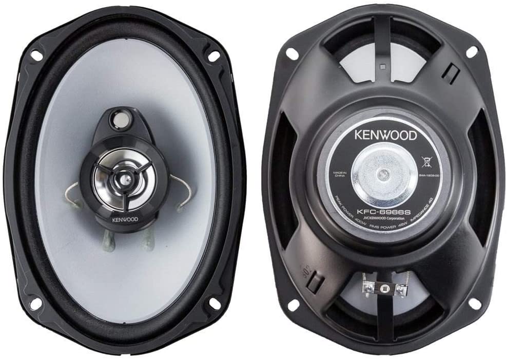 Kenwood KFC-6966S 6x9" 400-Watt 4-ohm Sport Series 3-Way Speakers + 6x9" Square MDF Black Carpet Box