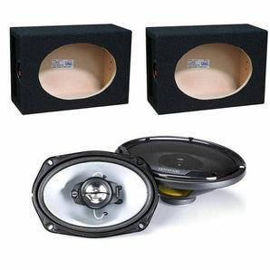Kenwood KFC-6966S 6x9" 400 Watt 3-Way 2 Speakers + 6x9" Square MDF Box