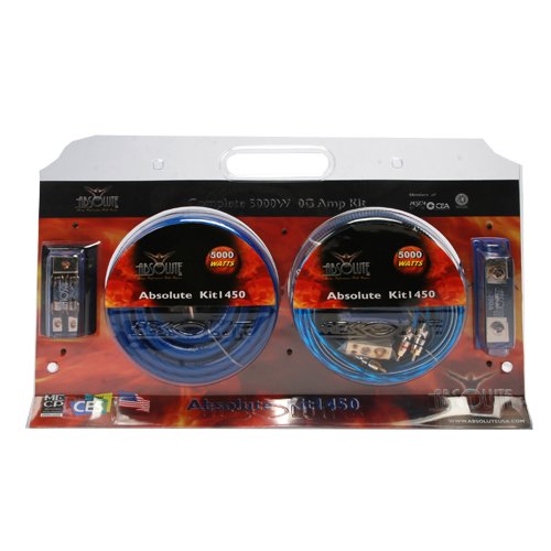 Absolute KIT-1450 Amplifier Kit 0 Gauge Complete Amplifier Installation AMP Kit