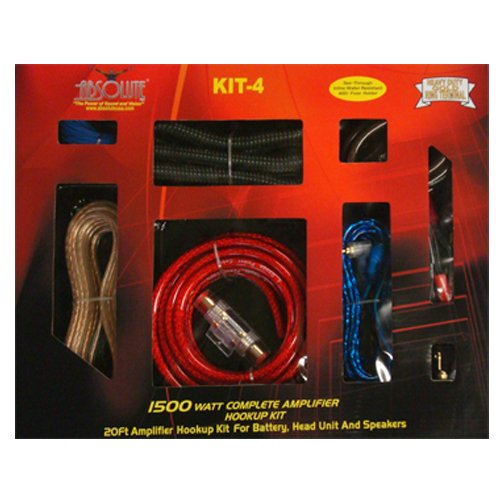 Absolute KIT4 PRO Car Marine 4 Gauge 2000 Watts Amplifier Amp Kit