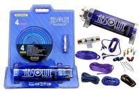 Thumbnail for Absolute USA KITCAP4GABL 3.0 Farad Power Capacitor 4 Gauge Car Amplifier Installation Wiring Complete Kit (Blue)