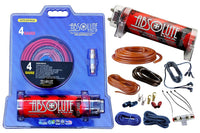 Thumbnail for Absolute USA KITCAP4GARD 3.0 Farad Power Capacitor 4 Gauge Car Amplifier Installation Wiring Complete Kit (Red)