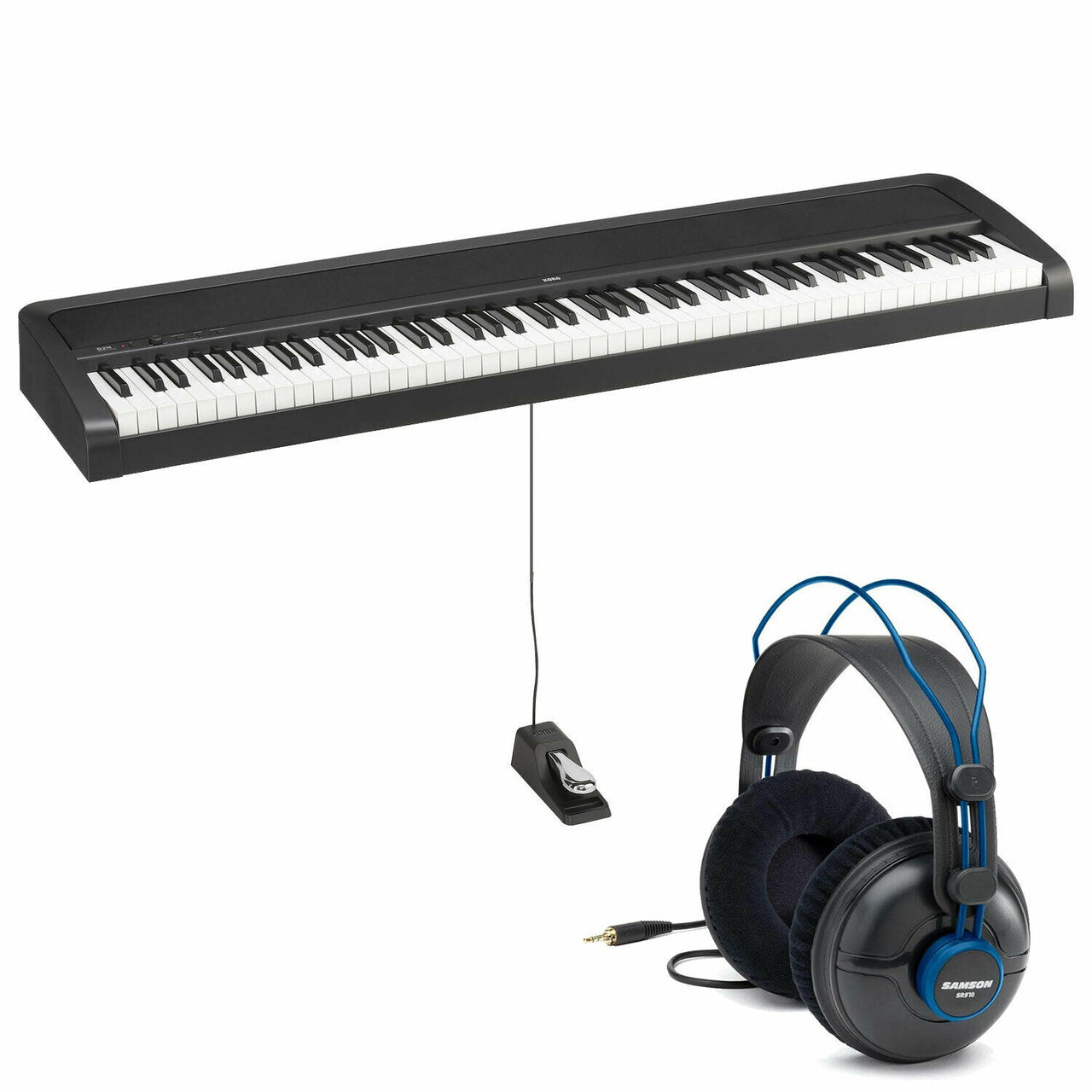 Korg B2 Black 88-Key Digital Piano + Samson SR970 Pro Studio Headphones