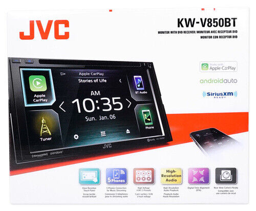 Jvc KW-X850BTS 2-DIN Digital Media Receiver featuring Bluetooth® / USB / SiriusXM / Amazon Alexa / 13-Band EQ / Variable-Color Illumination /JVC Remote App Compatibility