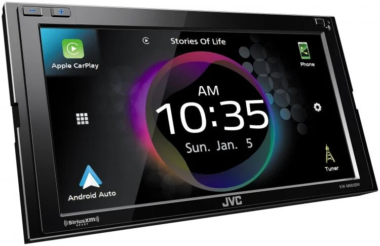 Jvc KW-M865BW 6.8" Double-DIN Touchscreen Digital Multimedia Receiver with Bluetooth, Apple CarPlay, Android Auto (SiriusXM Ready)