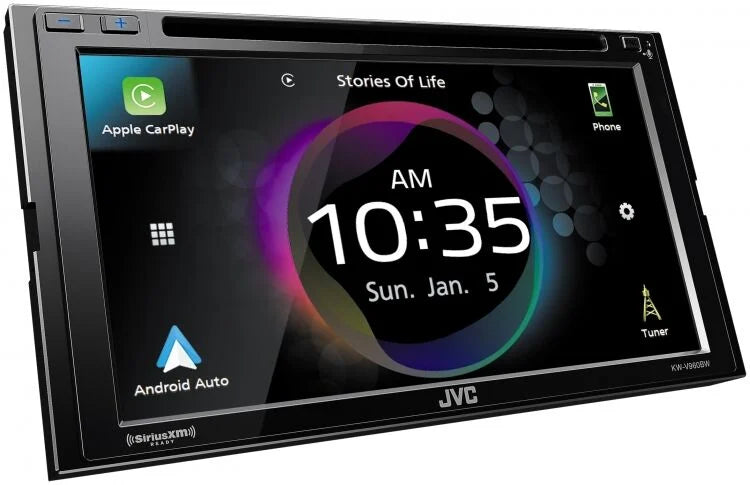 Jvc KW-V960BW 6.8" Double-DIN CD/DVD Touchscreen Digital Multimedia Receiver with Bluetooth, Apple CarPlay, Android Auto (Sirius XM Ready)