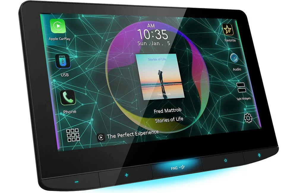 Jvc KW-Z1000W 10.1" HD Floating Digital Multimedia Receiver with Bluetooth Apple CarPlay and Android Auto
