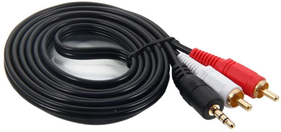 Absolute 6 Feet Y Cable Splitter 1-Mini Plug, 2-RCA Plugs