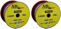 Thumbnail for Mk Audio PC8-250BK 8 Gauge Black & PC8-250RD 8Gauge Red Multi-Strand 250 Feet Power Ground Wire Cable (Total 500 Feet)