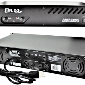 MR DJ AMP3800 3800W 2-channel 360 watts RMS bridgeable dynamic series PA DJ power amplifier