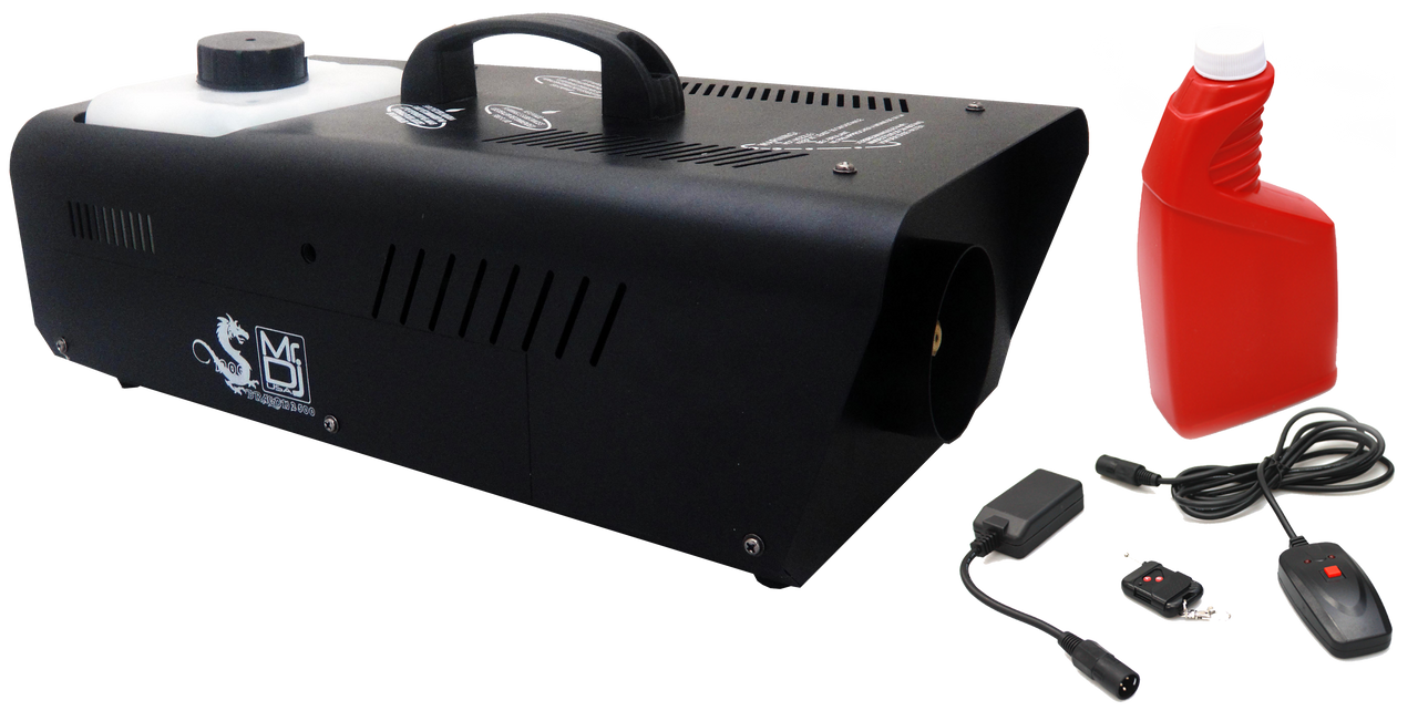 MR DJ DRAGON2500 2500W fog smoke machine with wire & wireless remote & fog fluid, quick heat-up thick fog