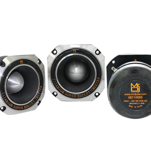 2 MR DJ HDT1000S 4" Titanium Horn Bullet High Compression Tweeter Car Van ATV UTV Marine Boat Motorcycle Motorsports Competition