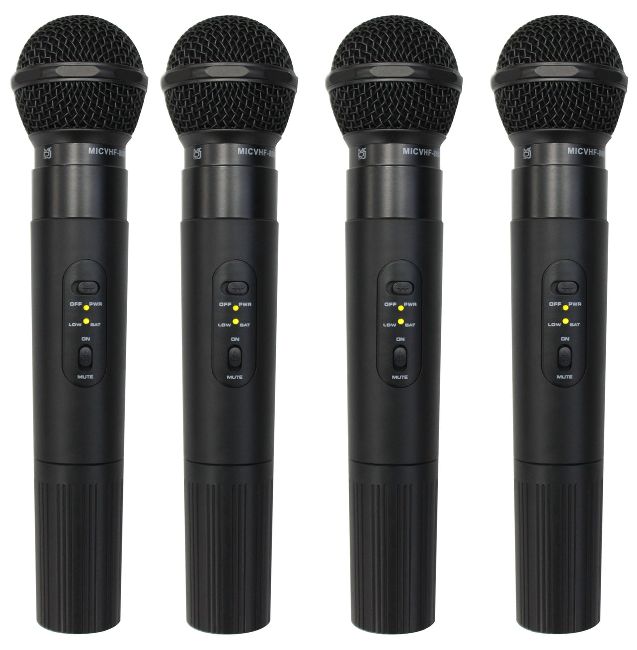 2 Mr Dj MICVHF-8800 4 Channel Professional PA/DJ/KTV/Karaoke VHF Handheld Wireless Microphone System with Digital Receiver