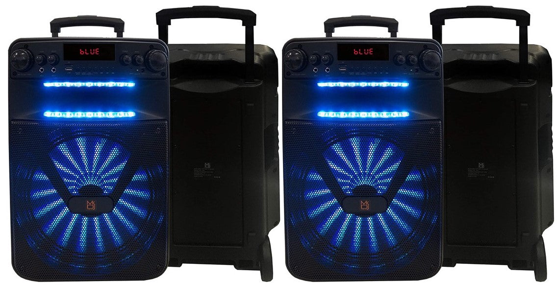 Pair of MR Dj ACE Bluetooth Speaker<BR/>15" Portable Speaker with Bluetooth/Rechargeable Battery and App Control