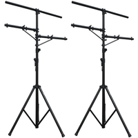 Thumbnail for 2 Mr DJ LS-360 Heavy Duty DJ Light Stand w/ Two Fixture Arms & T-Bar