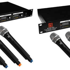 2 MR DJ MICVHF-8500 4 Channel Handheld Wireless Microphone PA/DJ/KTV/Karaoke