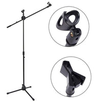 Thumbnail for Mr. Dj MS500 Universal Adjustable Tripod Microphone Stands Adjustable Boom Stage with Mic Holder Clips