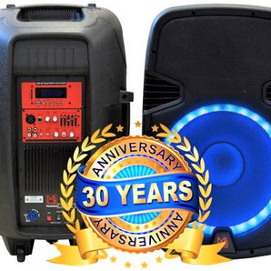 2 MR DJ PBX2690LB 15" Bluetooth Speaker 2-way 15" PA DJ 3500 Watts Active Powered Bluetooth Karaoke Speaker with LED Accent Lighting