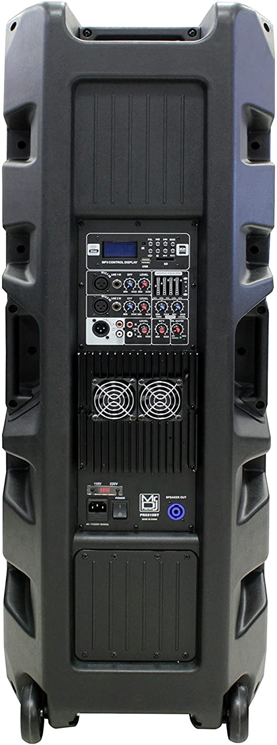 2 Professional PRO PA DJ Dual 15” 3-Way Full-Range Powered/Active DJ PA Multipurpose Live Sound Loudspeaker