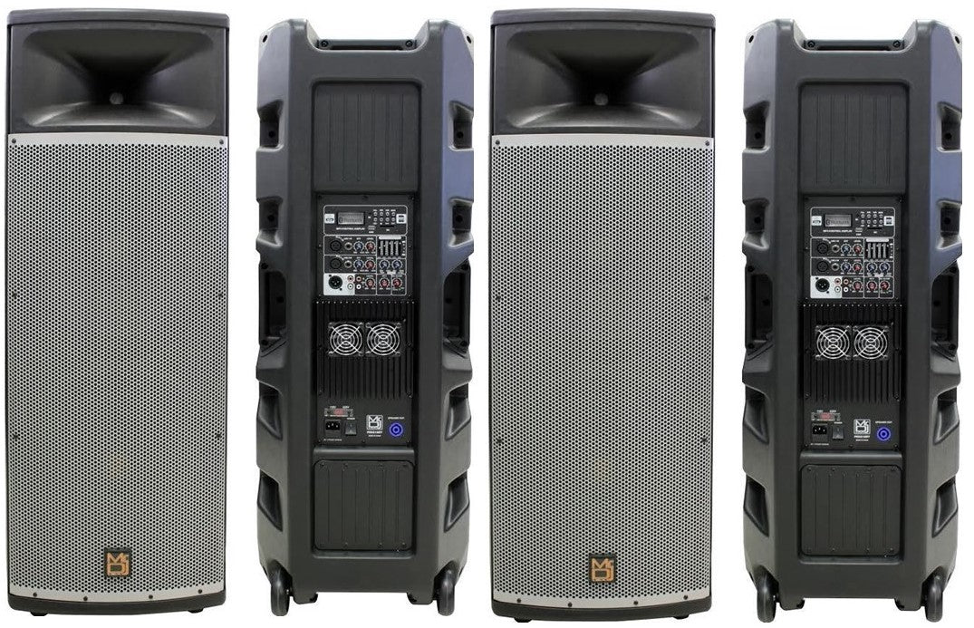 2 Professional PRO PA DJ Dual 15” 3-Way Full-Range Powered/Active DJ PA Multipurpose Live Sound Loudspeaker