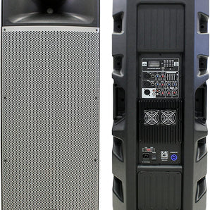Mr Dj PRO215BT PA DJ Powered Speaker PRO PA DJ Dual 15" 3-Way Full-Range Powered/Active Loudspeaker