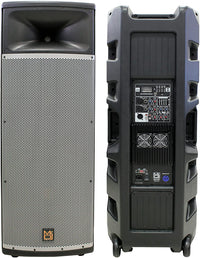 Thumbnail for Mr Dj PRO215BT PA DJ Powered Speaker PRO PA DJ Dual 15” 3-Way Full-Range Powered/Active Loudspeaker