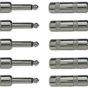 MR DJ QMH10 5 Pair Large Barrel 6.35mm 1/4" Male Mono TS Head Cable Mount Connector