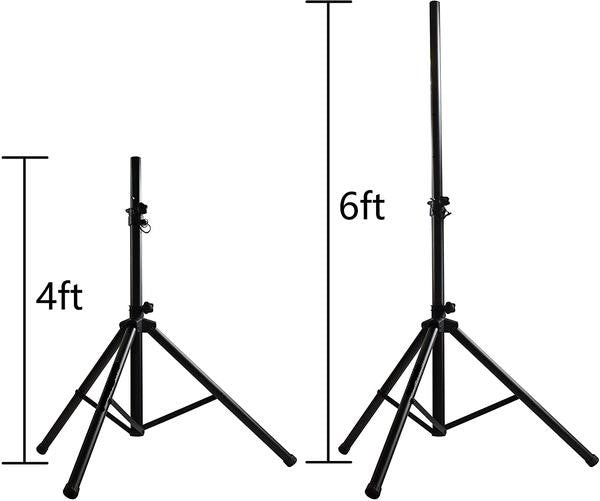 4 MR DJ SS300B Pro Audio DJ Heavy Duty Tripod Speaker Stands