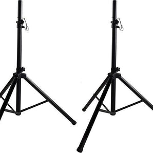 MR DJ Professional PA DJ 2 tripod speaker stands,4-6ft Adjustable Height, 35mm Compatible Insert, for stage/studio monitor/home
