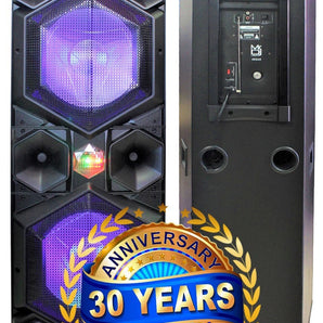 MR DJ VEGAS Double 15" Bluetooth Speaker Dual 15" 3Way Full-Range Powered/Active