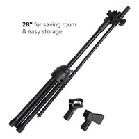 Thumbnail for MR DJ MS600PKG 2 Microphone Stands Adjustable Boom Stage with Mic Holder Clips & Carry Bag