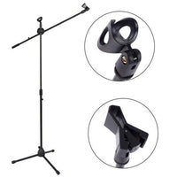 Thumbnail for MR DJ MS600PKG 2 Microphone Stands Adjustable Boom Stage with Mic Holder Clips & Carry Bag