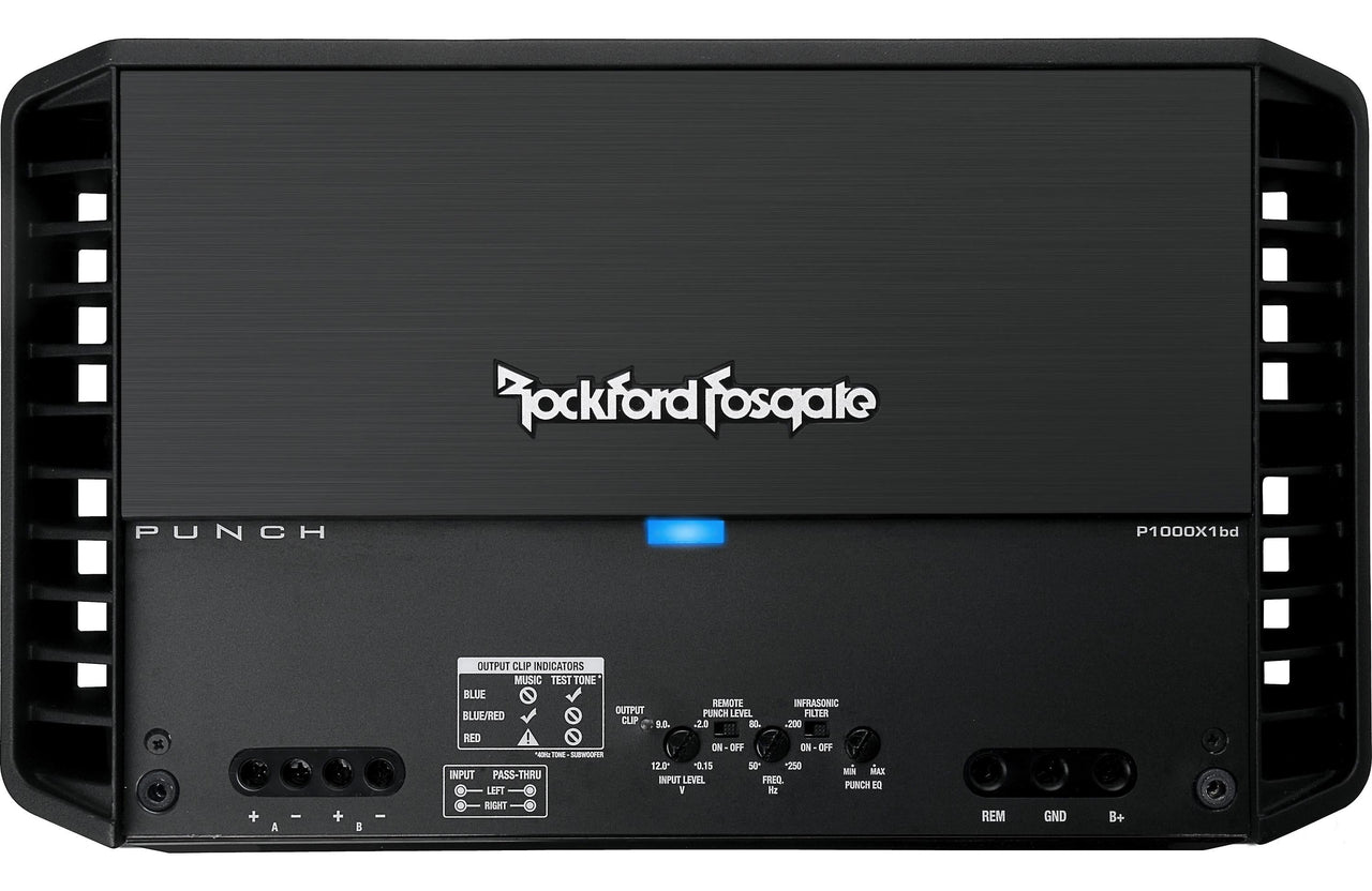Rockford Fosgate Punch P1000X1bd Mono subwoofer amplifier 1,000 watts RMS x 1 at 1 ohm