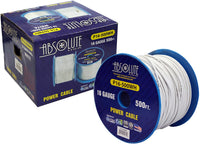 Thumbnail for Absolute USA P16-500WH 16 Gauge 500-Feet Spool Primary Power Wire Cable (White)