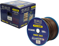 Thumbnail for Absolute USA P16-500BR 16 Gauge 500-Feet Spool Primary Power Wire Cable (Brown)