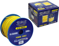 Thumbnail for Absolute USA P16-500YE 16 Gauge 500-Feet Spool Primary Power Wire Cable (Yellow)
