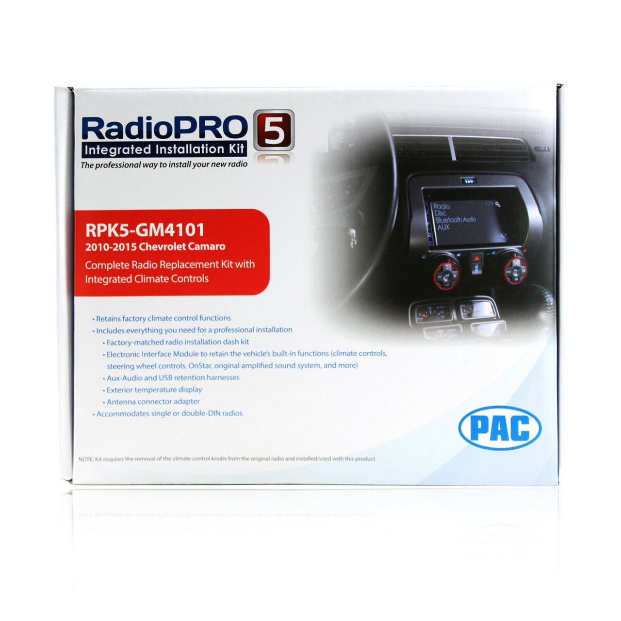 PAC Audio Radio Dash Replacement Kit w/o Climate Knobs :: 2010-2015 Camaro