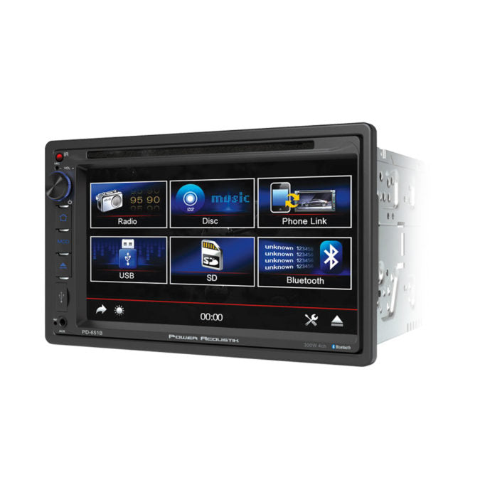 Power Acoustik PD-651B Double DIN DVD/CD, AM/FM Receiver w/ Bluetooth & Android PhoneLink