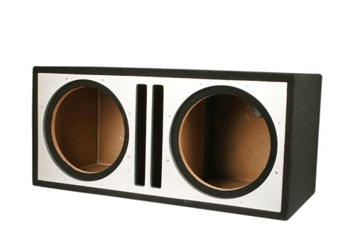 Absolute Pdeb10SI (Silver/black) Dual 10", 3/4" MDF Twin Port Subwoofer Enclosure w/ Silver High Gloss Face Board