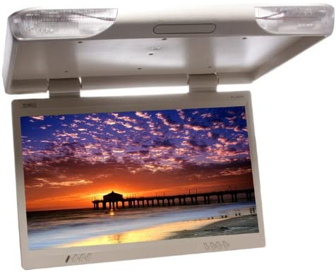 Absolute PFL2300IRC Tan 23" TFT-LCD Roof Mount Overhead Flip-Down Monitor Built-In IR Remote Dome Light