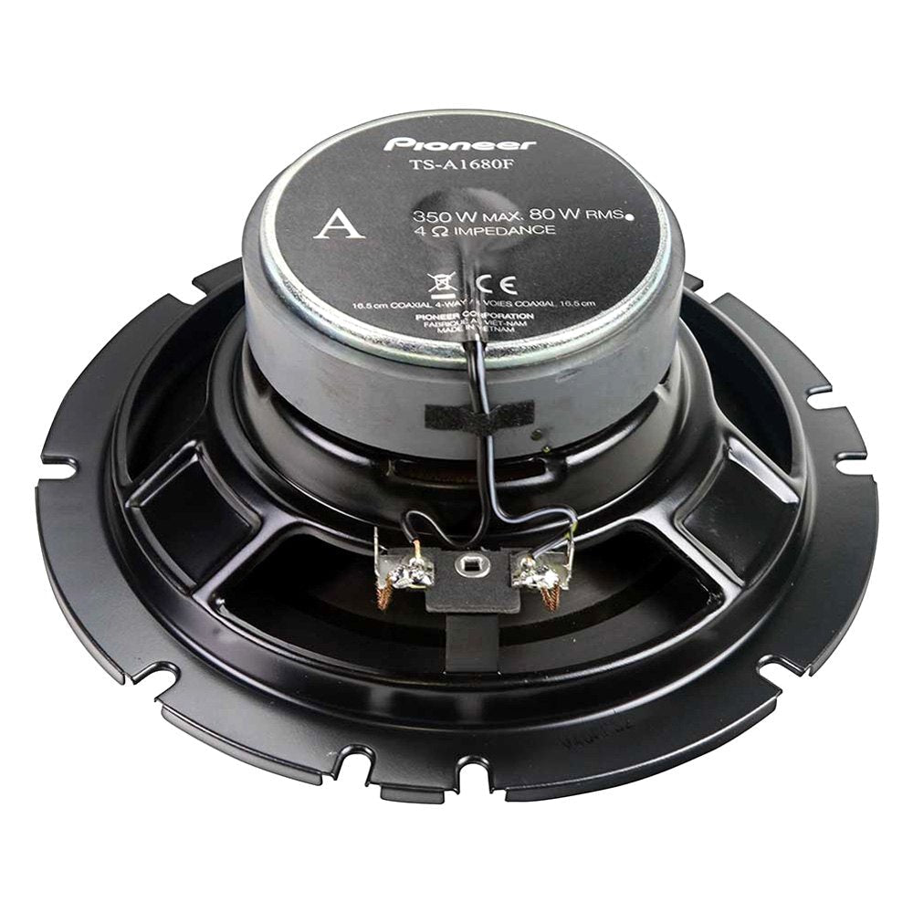 Pioneer 2 Pairs TS-A1680F 6.5" 4-Way 350W A-Series Coaxial Speakers + Absolute SW16G25 16 Gauge 25ft Speaker Wire